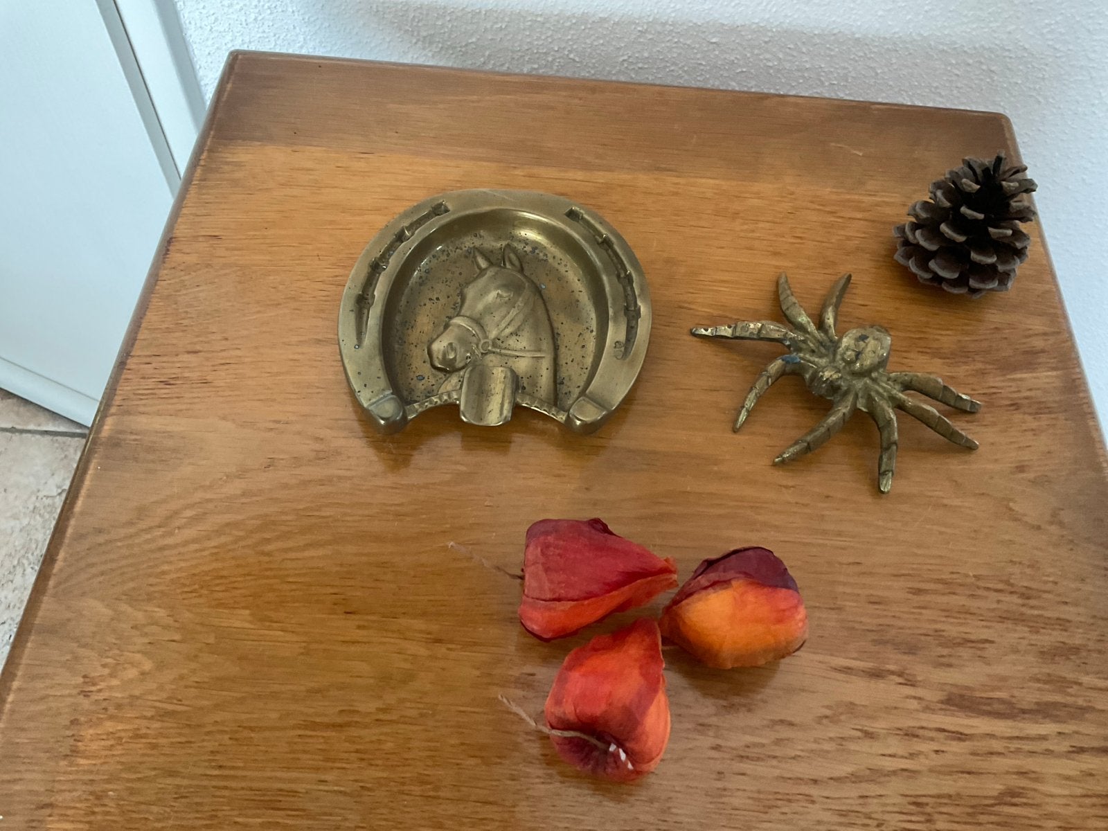 Decoratieve Messing Hoefijzer en Spin, Ophalen of Verzenden