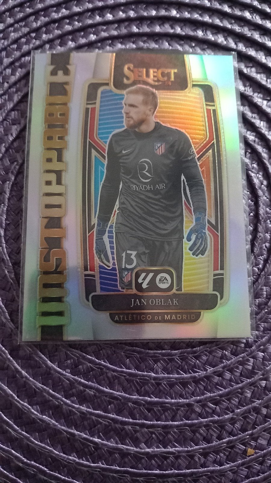 Jan Oblak Panini Select La Liga Soccer Kaart - Atlético, Ophalen of Verzenden, Zo goed als nieuw, Buitenlandse clubs, Spelerskaart