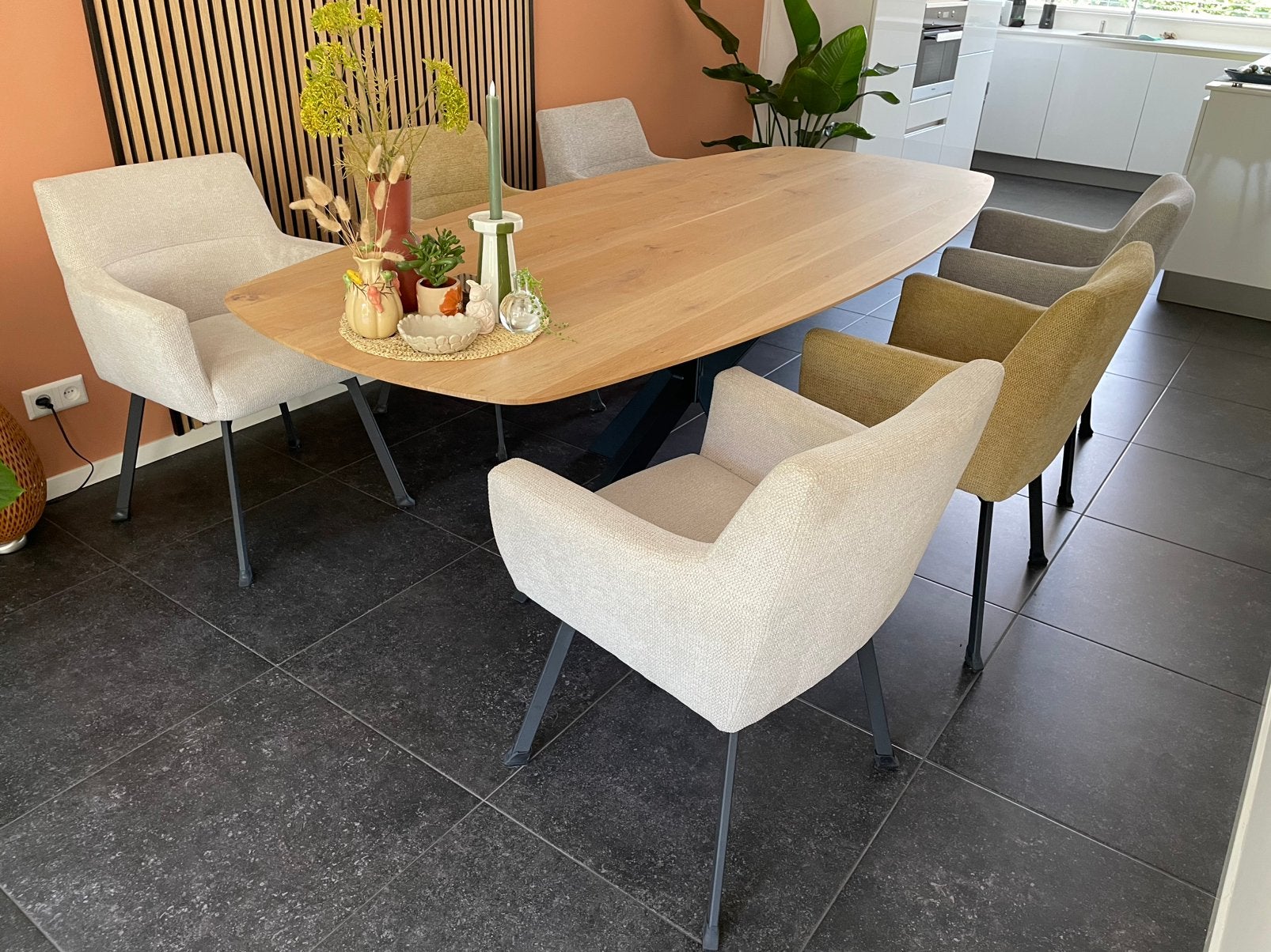 Set ‘In House’ armstoelen 6 stuks met garantie in 3 kleuren, Ophalen, Overige kleuren, Zo goed als nieuw, Stof