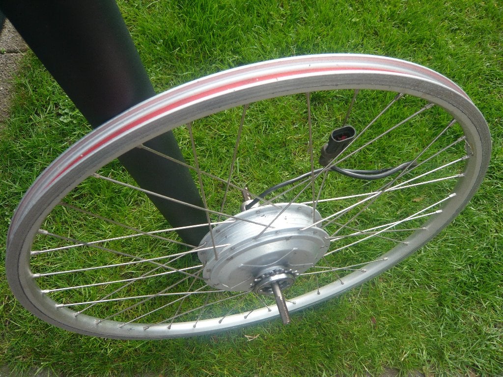 mooi recht 28""Achterwiel sparta ion met motor 24 volt, Ophalen, Gebruikt, Elektrische fiets, Motor
