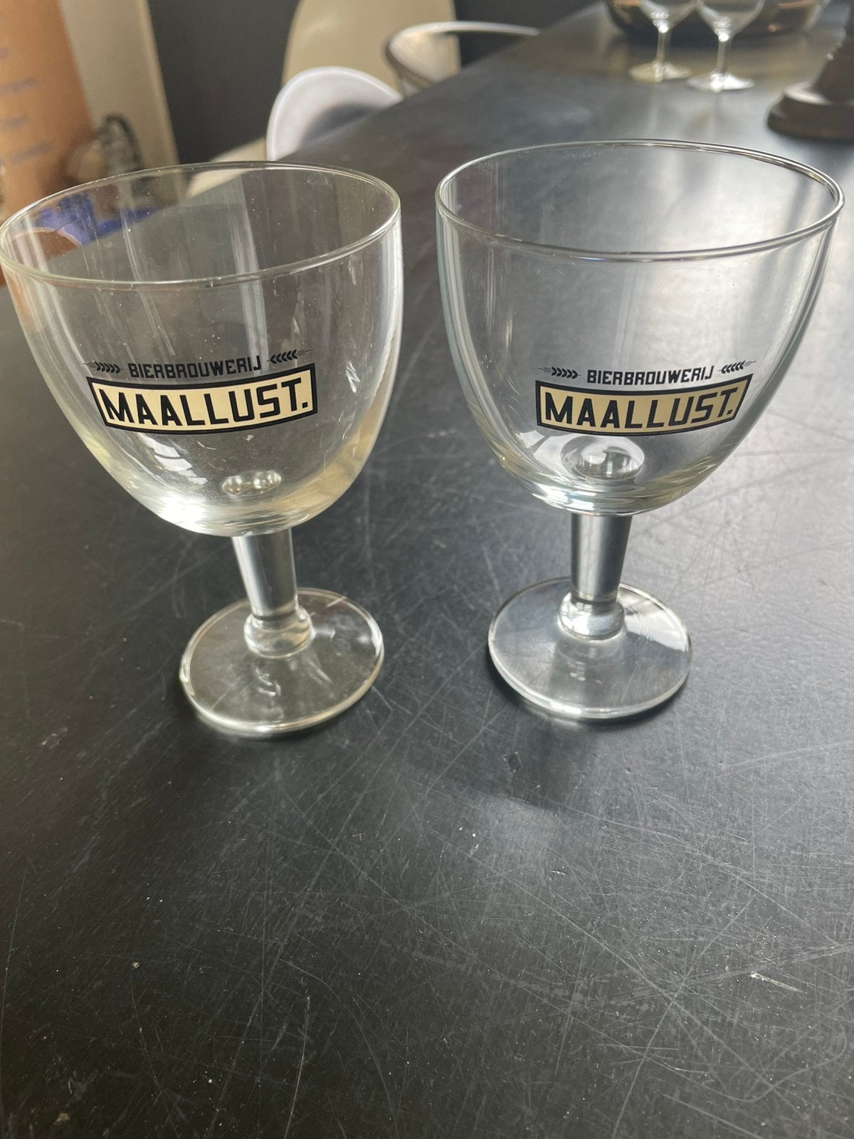 Maallust proefglazen, Verzamelen, Glas en Borrelglaasjes, Ophalen of Verzenden, Zo goed als nieuw, Bierglas