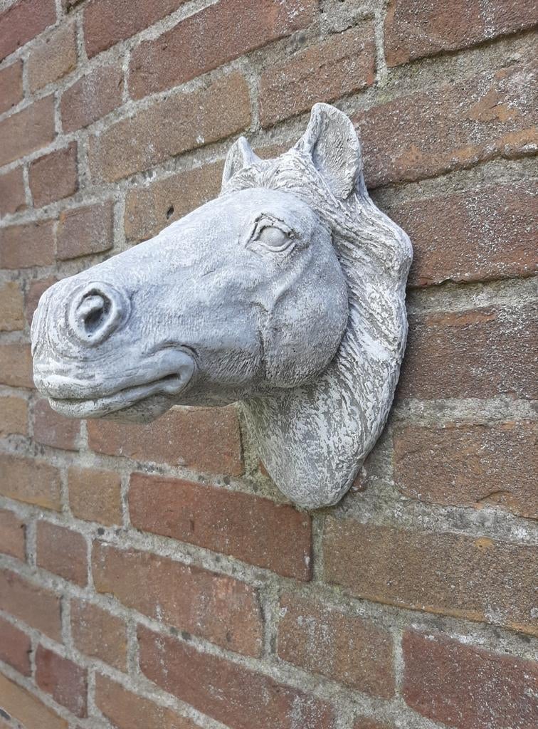 Pony paard wanddecoratie betonnen beeld tuinbeeld beton, Ophalen of Verzenden