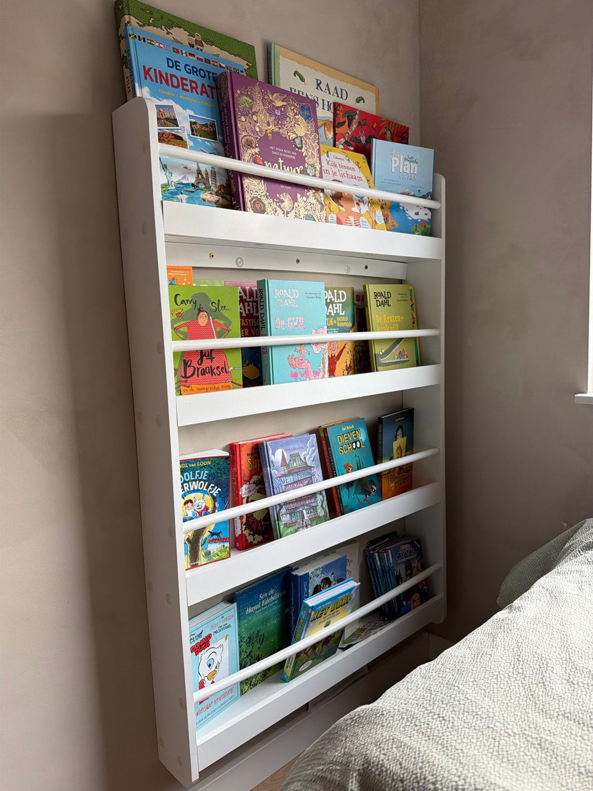 Boekenkast - Wit - 80x118x12 cm, Ophalen, Met plank(en), 100 tot 150 cm, 50 tot 100 cm