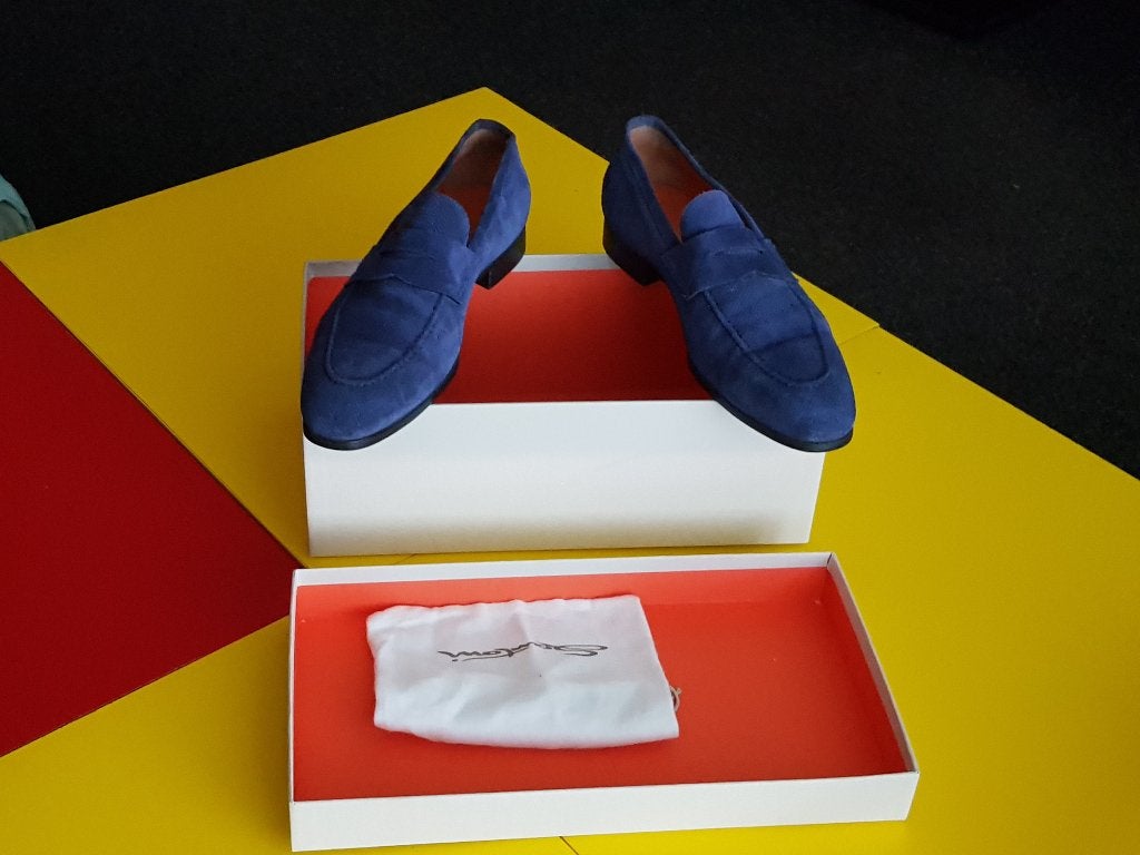 Nieuw Santoni suede Instap schoenen met blauwe kleur 8/5, Kleding | Heren, Loafers, Blauw, Nieuw, Ophalen of Verzenden