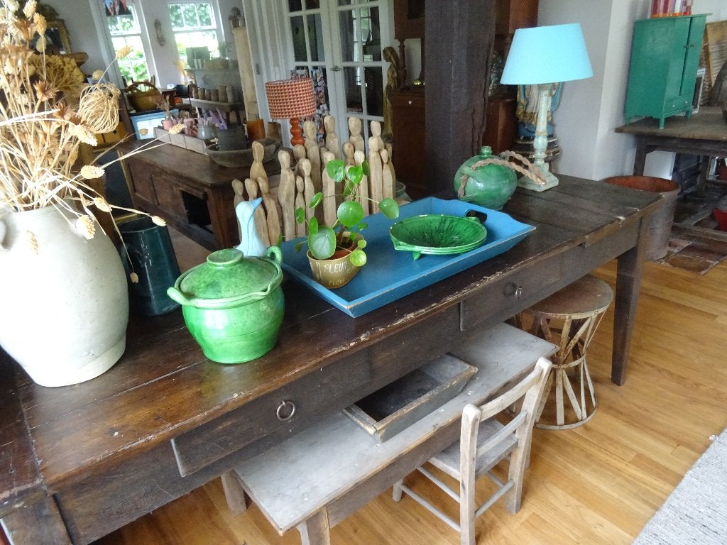 diverse antieke en brocante Franse tafels en tafeltjes, Ophalen