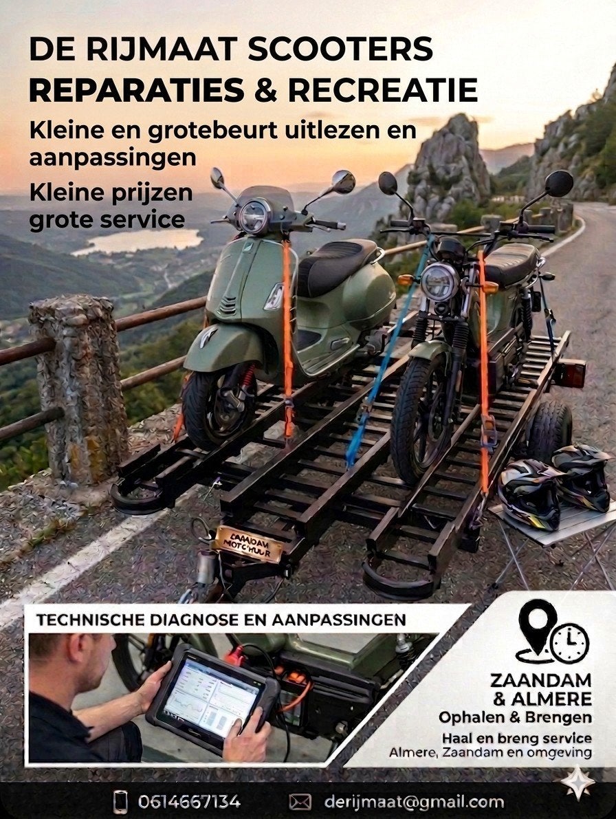 motor en scooter aanhanger  te huur €25 perdag, Ophalen of Verzenden