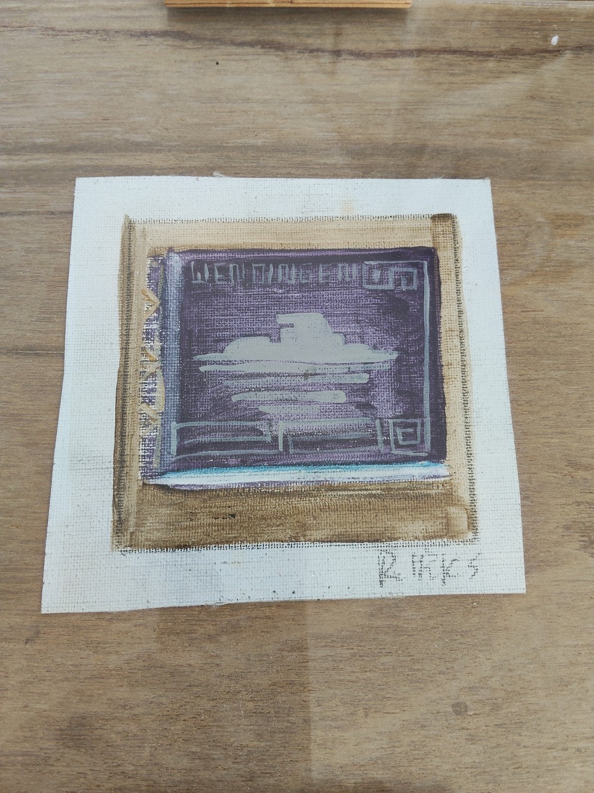 Miniatuur schilderij 'Wendingen'(Amsterdamse School) 10x10cm, Ophalen