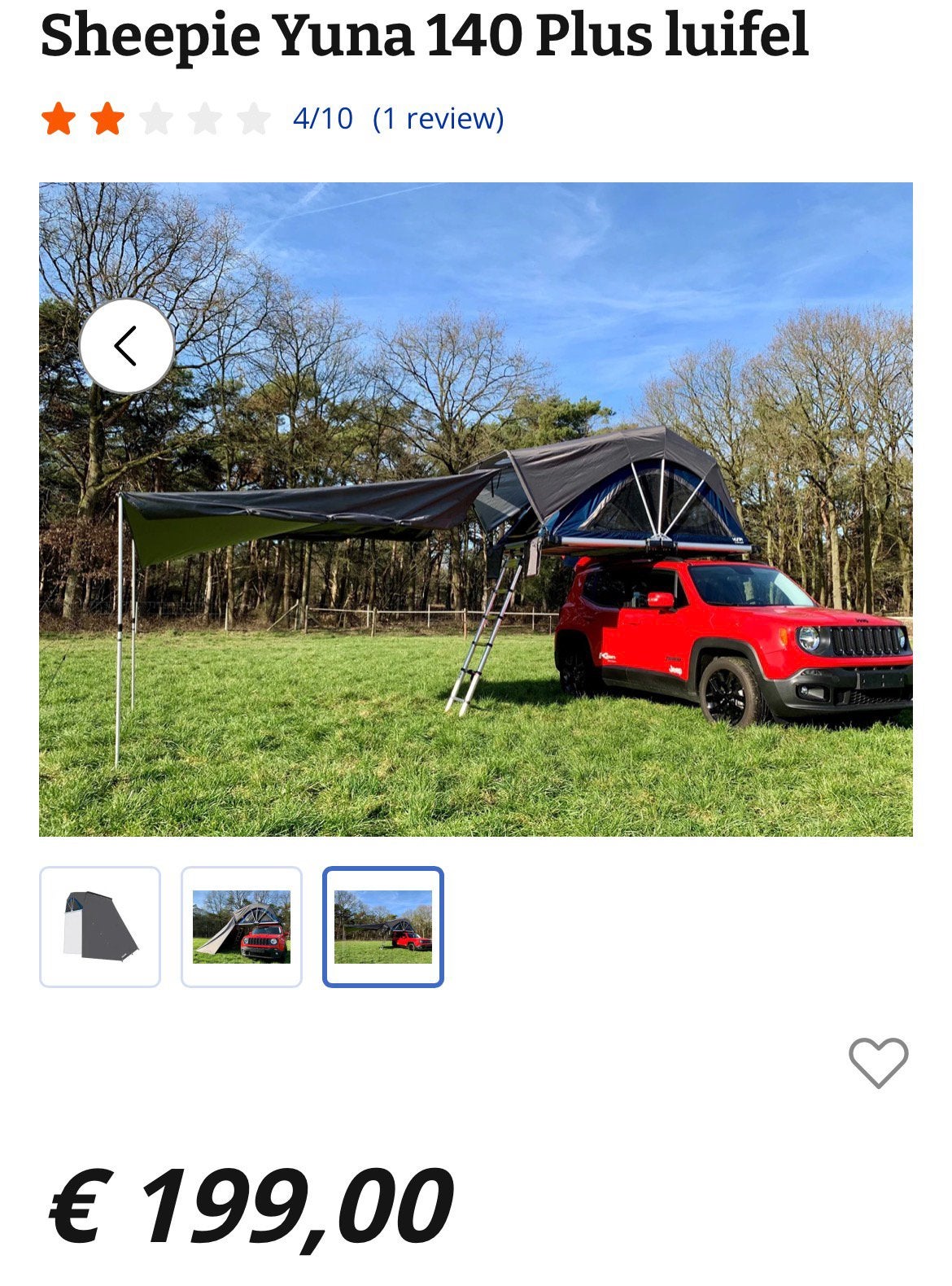 Nieuwe luifel voor Yuna Sheepy 140 plus (grijs), Caravans en Kamperen, Tenten, Ophalen, Nieuw, Tot en met 2