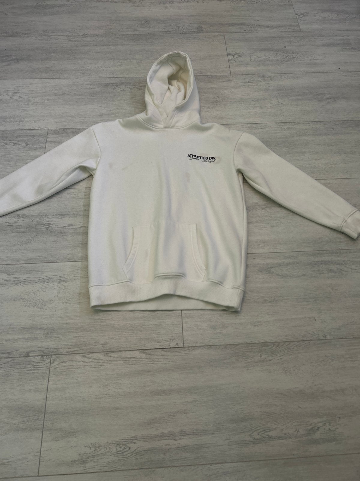 Witte hoodie met 'Athletics Div' opdruk, Kleding | Heren, Ophalen of Verzenden, Gedragen