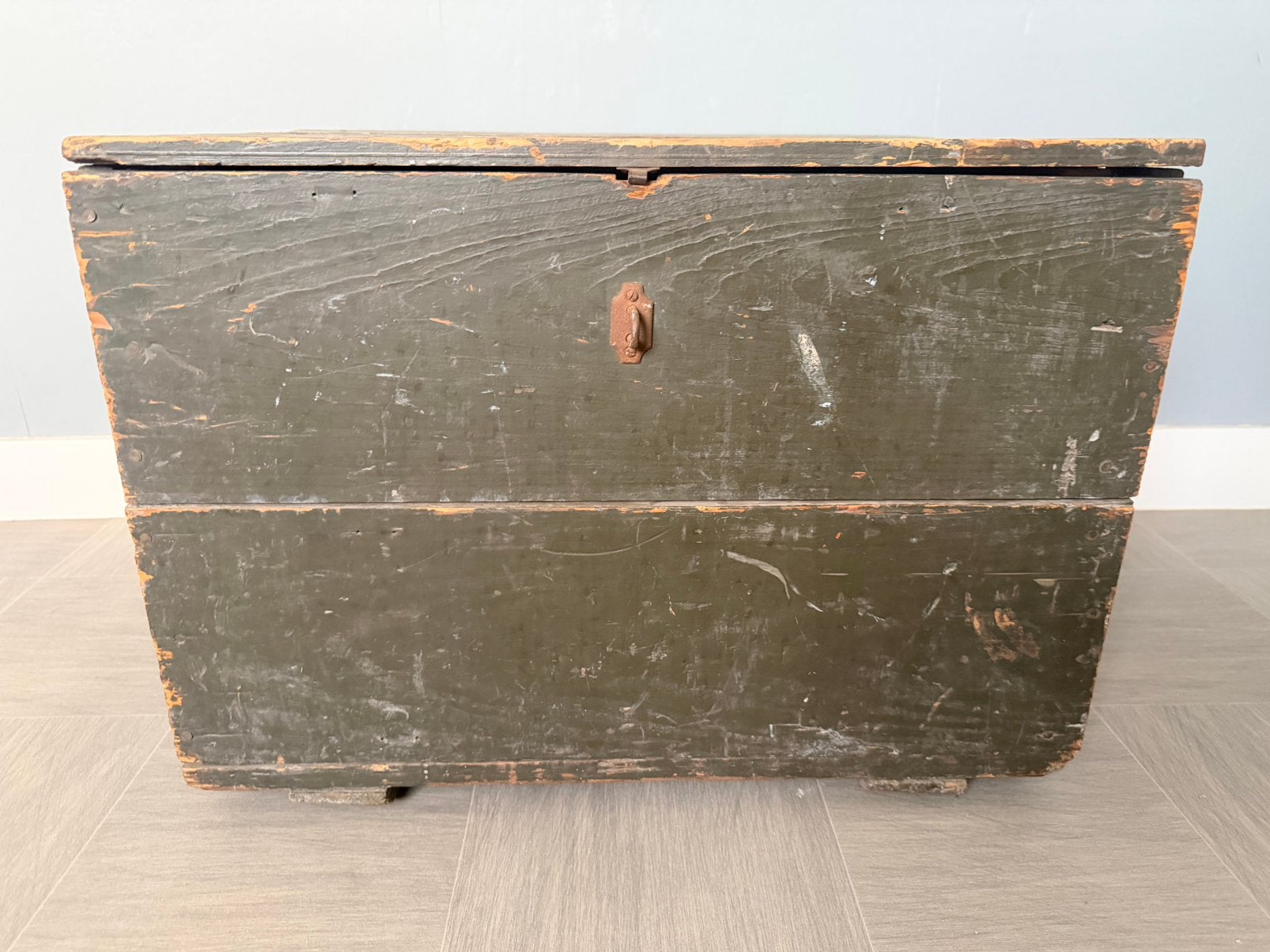 Stoere groene houten kist., Ophalen, 50 tot 100 cm, Zo goed als nieuw, 5 – 50