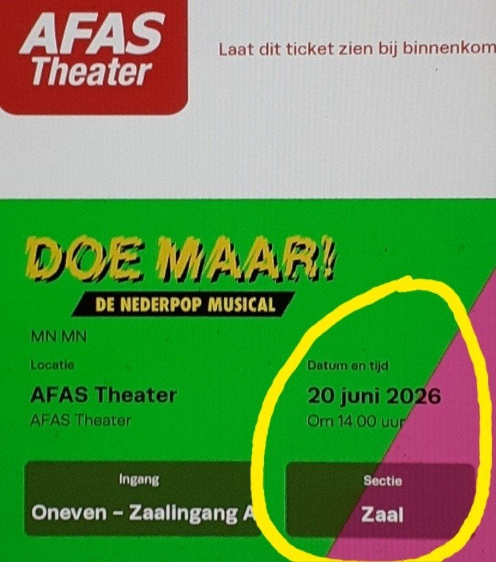 Weekend tickets Doe Maar zaterdagmiddag 20 juni, Drie personen of meer, Juni
