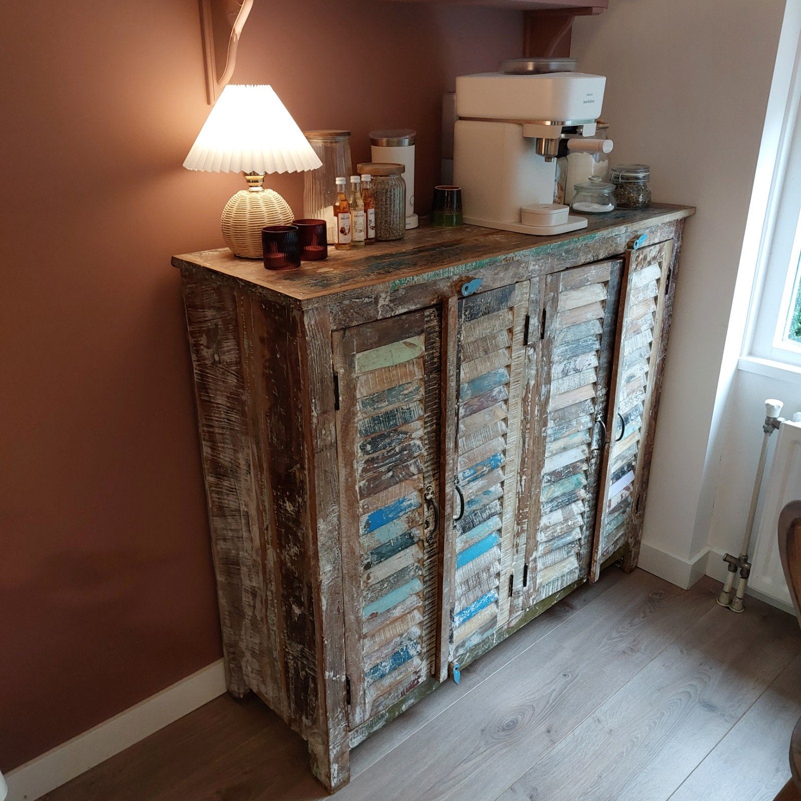 Dressoir kast gerecycled hout / sloophout - Loods5 zgan, Ophalen, Zo goed als nieuw