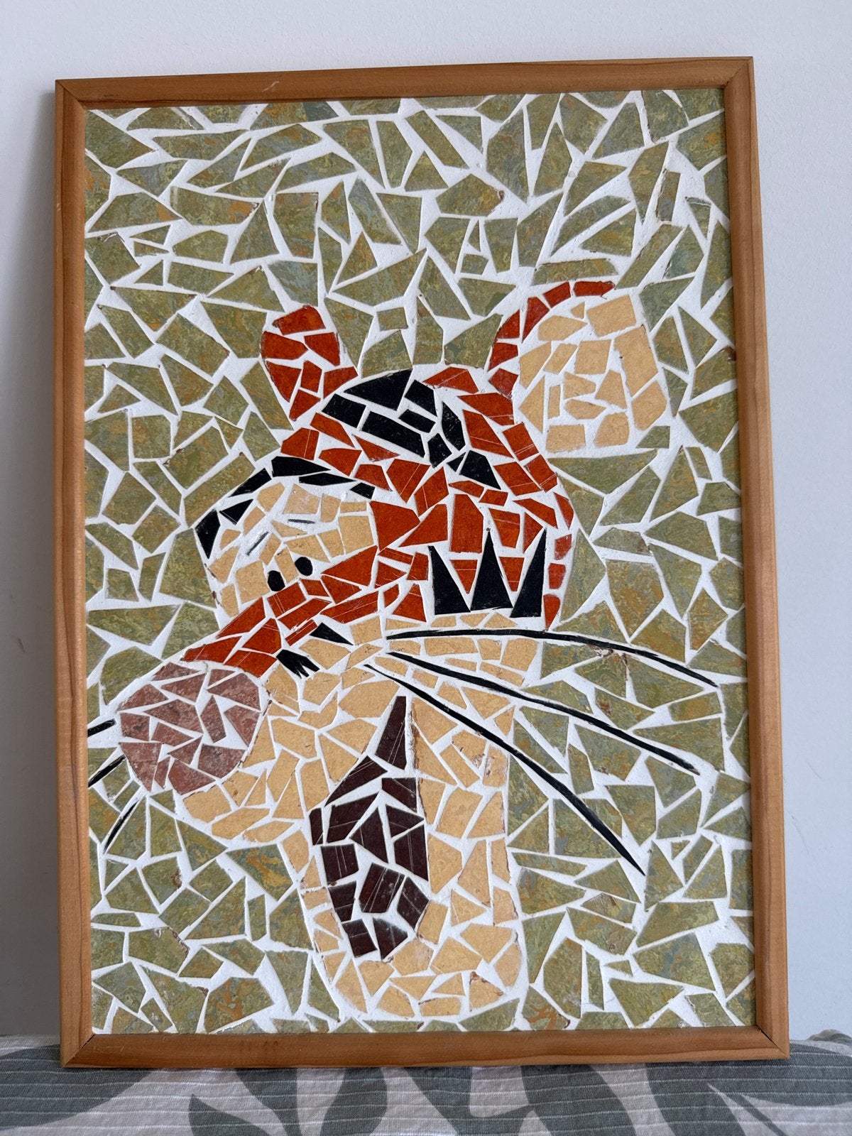 Uniek mozaïek kunstwerk: Tijgerkop, Ophalen, Overige stijlen, Dieren, Handgeschilderd