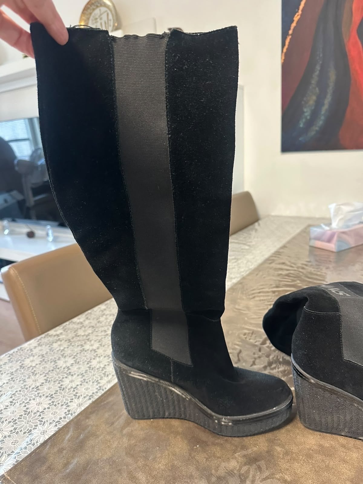 Calvin Klein laarzen - Maat 39, Kleding | Dames, Schoenen, Ophalen of Verzenden, Gedragen, Zwart, Hoge laarzen