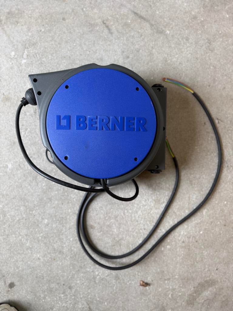 Berner PVC kabelhaspel 3G 1,5 15 m, IP42, zonder stekker, Ophalen of Verzenden, Nieuw, Kabel of Snoer