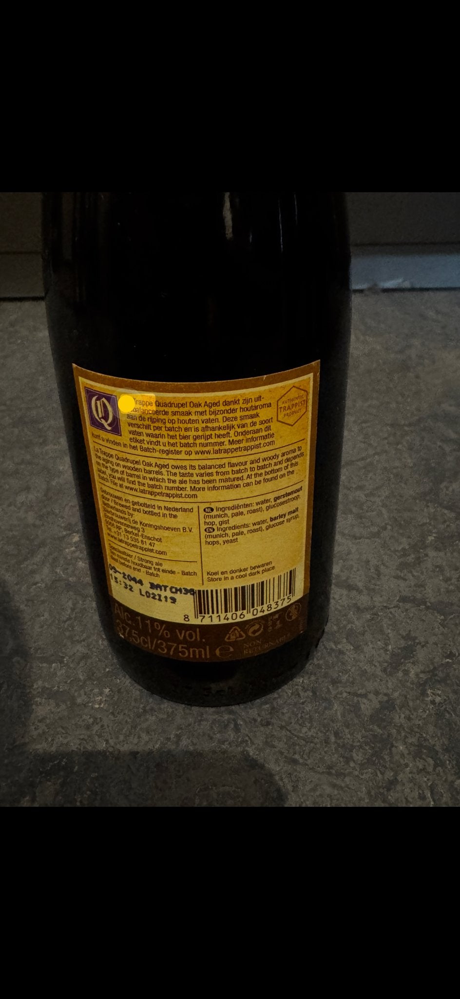La Trappe Trappist Oak Aged Batch 36, Verzamelen, Ophalen of Verzenden, Nieuw, Flesje(s), La Trappe