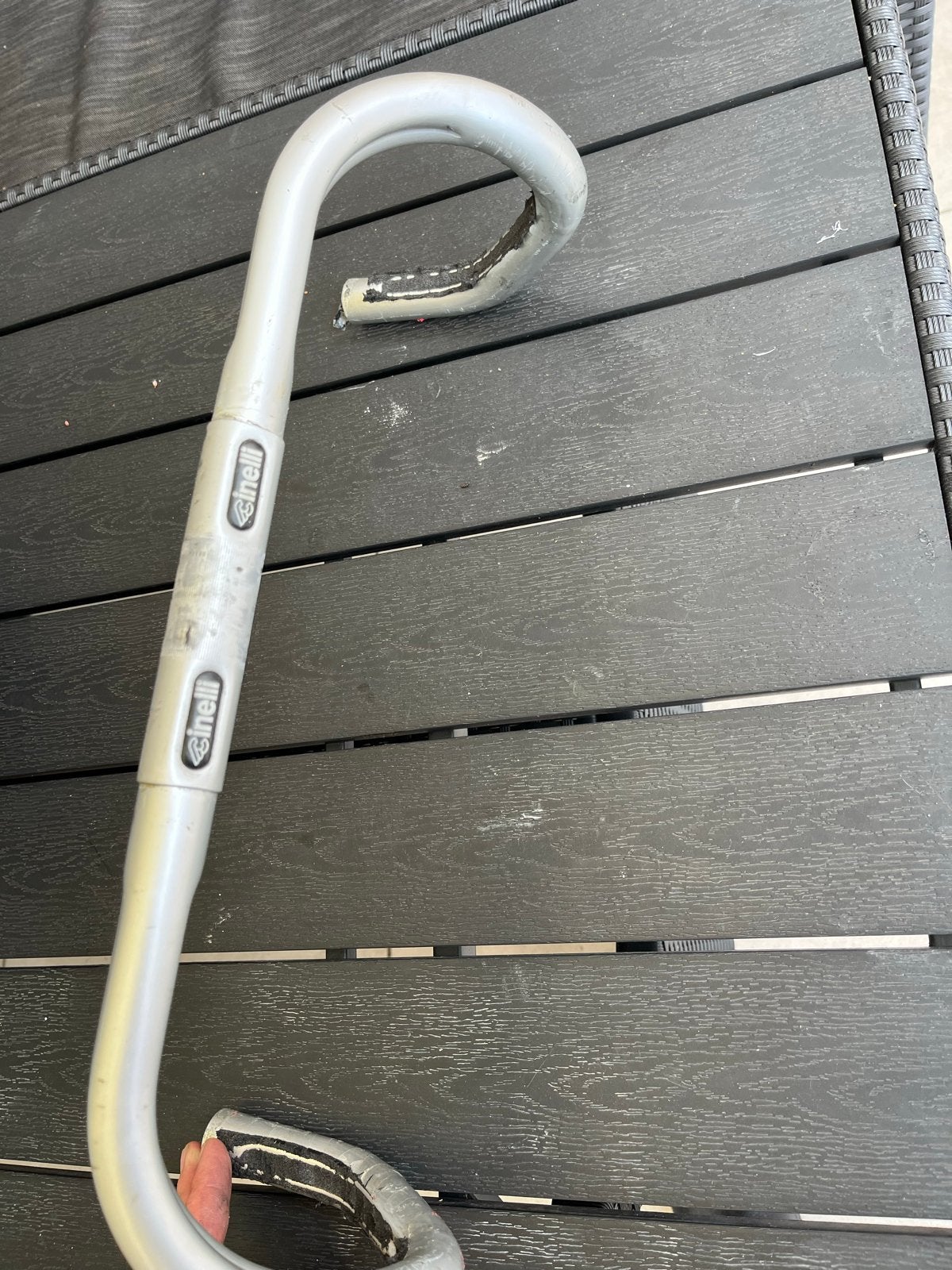 Vintage aluminium CINELLI stuur voor racefiets, Gebruikt, Stuur, Ophalen of Verzenden, Aluminium