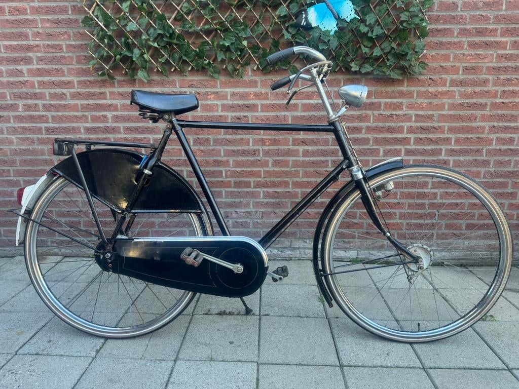 Gazelle opa fiets begin 1950/1955 met stangremmen frame H61, Fietsen en Brommers, 59 cm of meer, Ophalen, Trommelrem, Jaren '50
