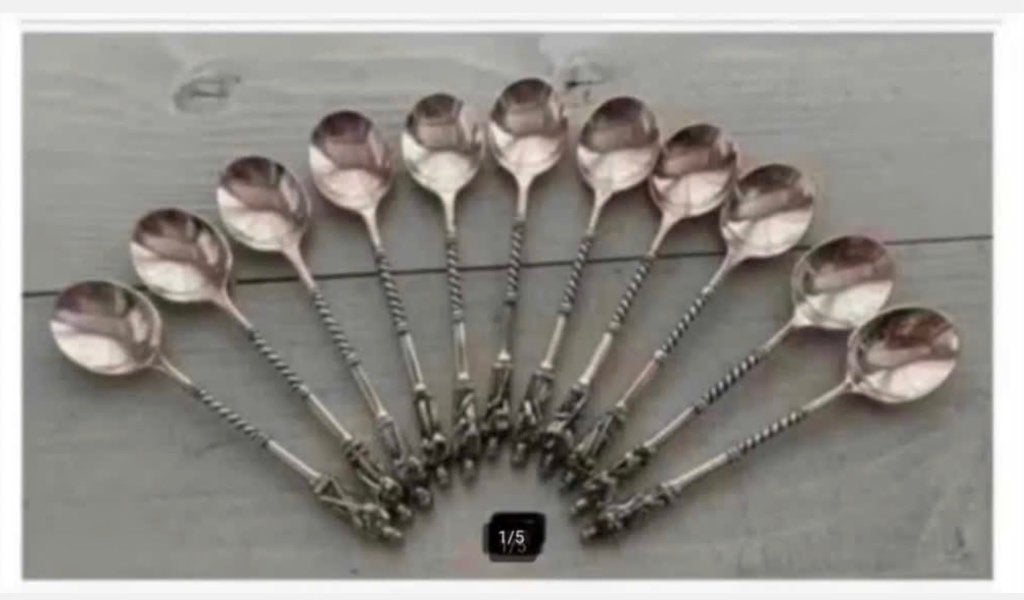 11 x verzilverde apostel lepeltjes, zeer mooi, Ophalen of Verzenden