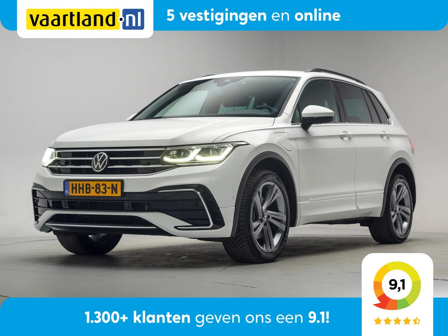 Volkswagen Tiguan 1.4 TSI eHybrid R-Line Business+ [ Camera, Auto's, Automaat, 150 pk, Wit, Hybride Elektrisch/Benzine