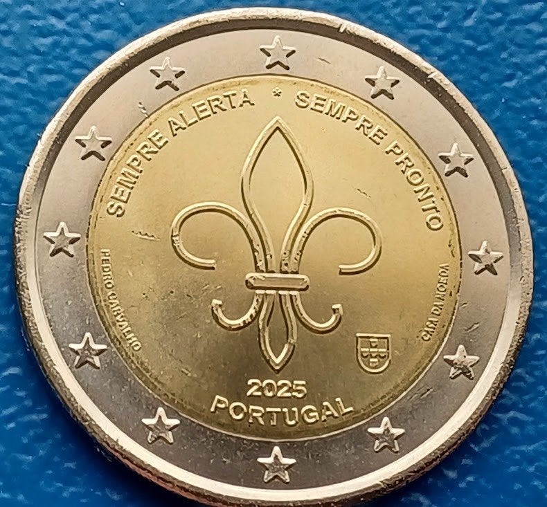 Portugal 2 Euro "Scouting" 2025 - UNC•, Postzegels en Munten, Verzenden, Portugal, 2 euro, Losse munt