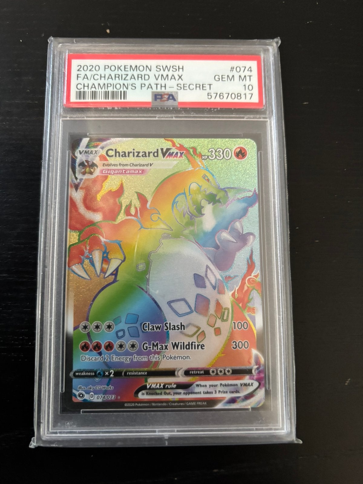 Pokémon Kaarten Charizard PSA 10 074/073 Champion’s Path, Ophalen of Verzenden, Zo goed als nieuw