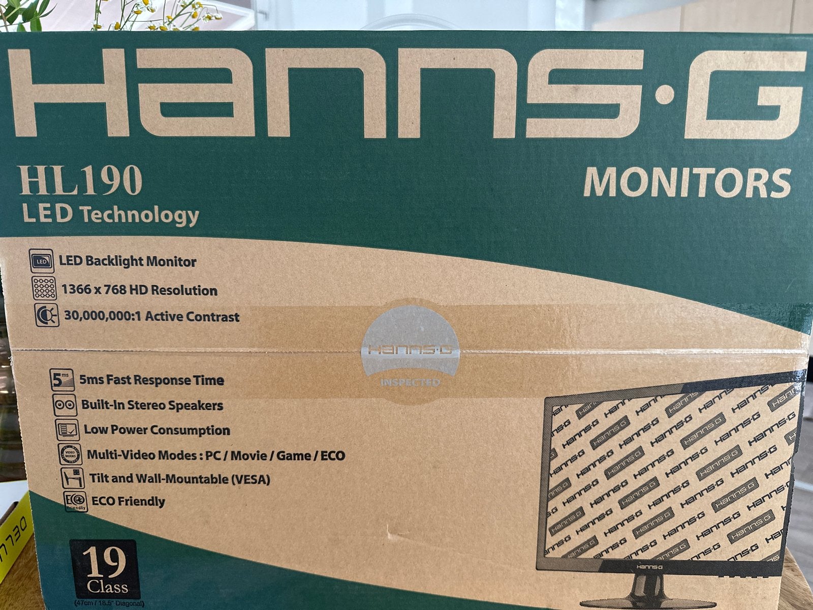 Hanns-G HL190 LED Monitor - 19 inch HD scherm, Computers en Software, Monitoren, HD, 3 tot 5 ms, Nieuw, VGA
