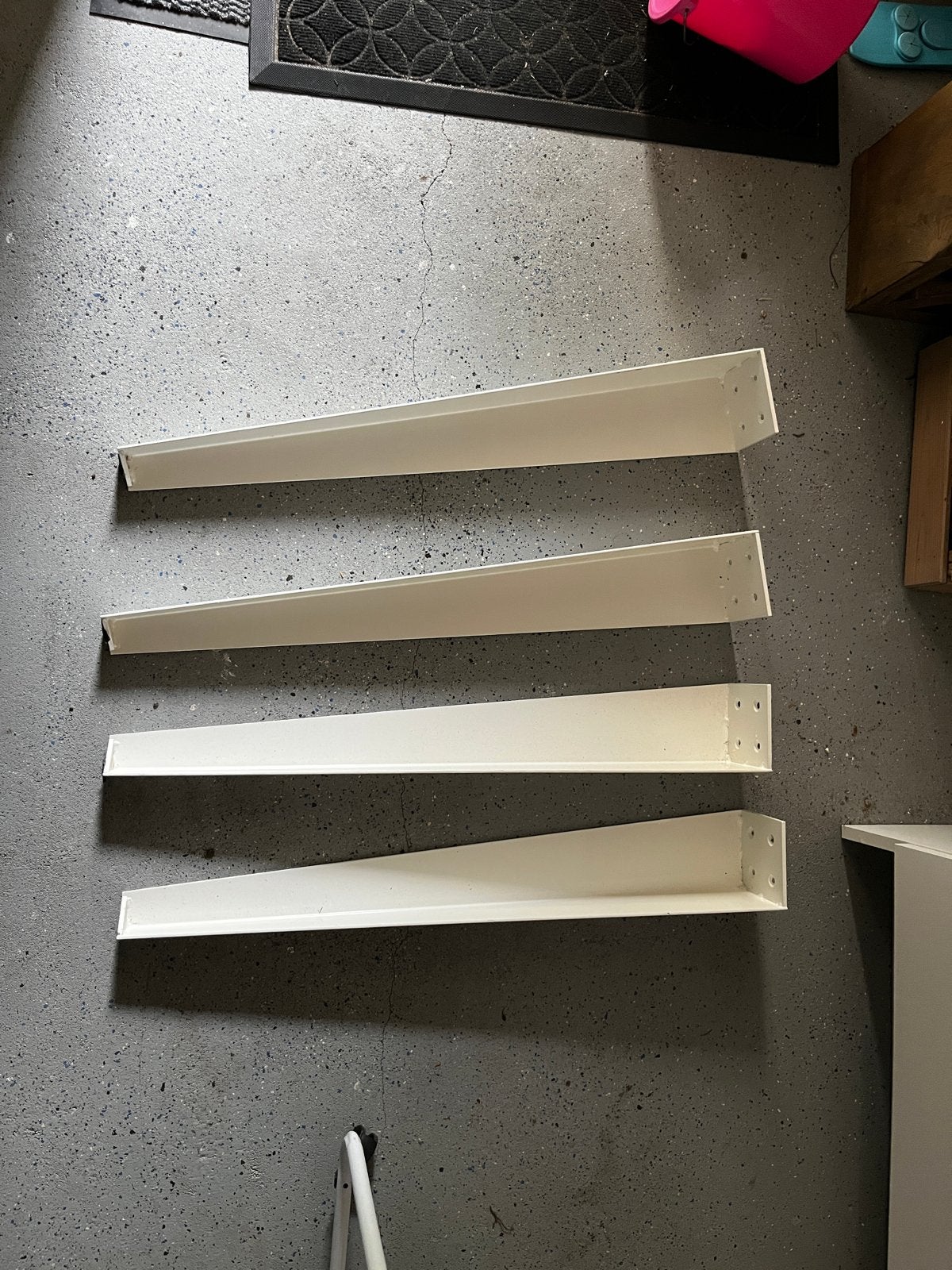 4x Witte RVS Tafelpoten - 73cm Hoogte, Huis en Inrichting, Ophalen, Gebruikt, Metaal, Tafelpoot