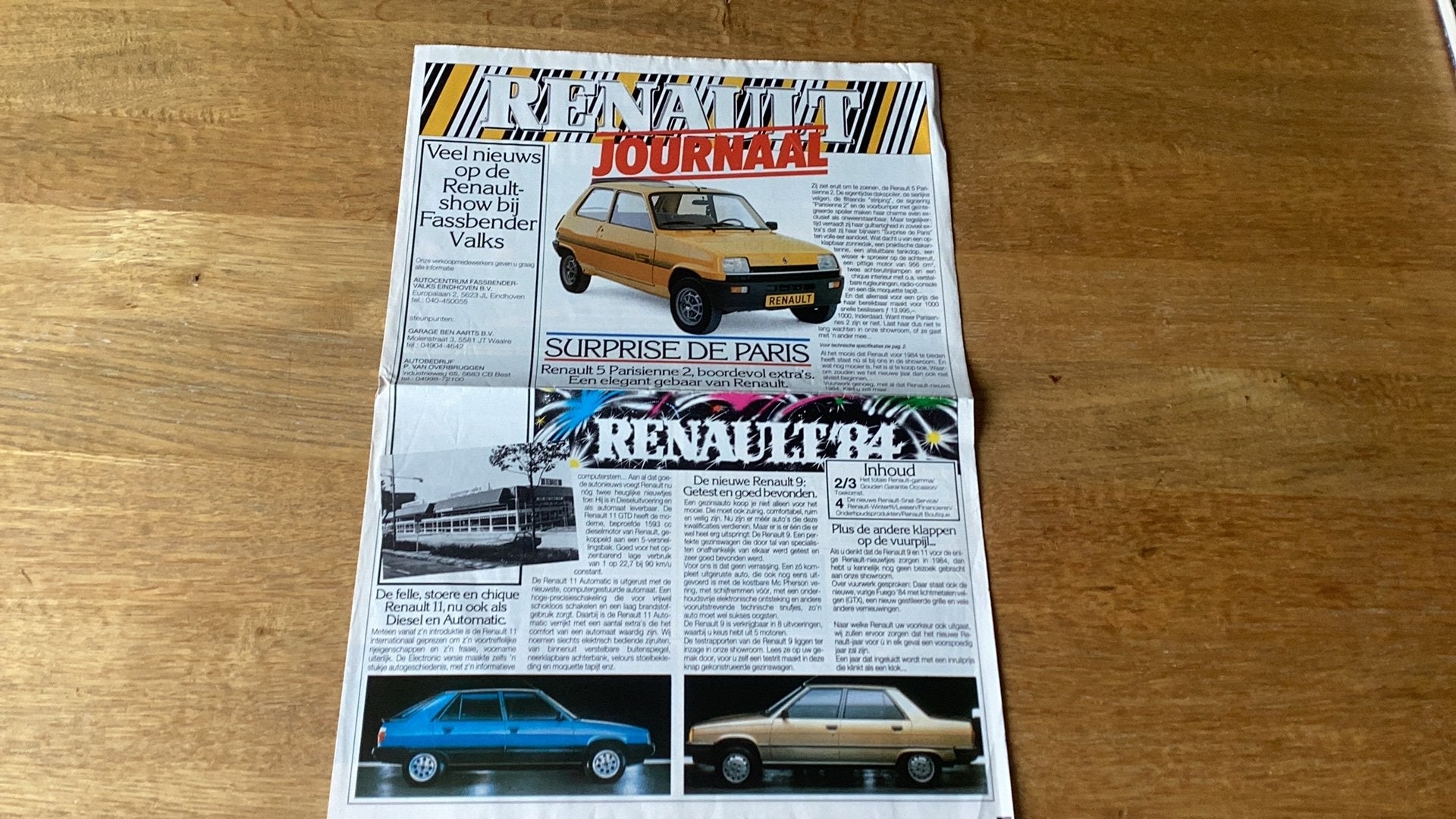 Renault Journaal - 1984 Fassbender Valks Eindhoven, Ophalen of Verzenden, Gelezen, Renault