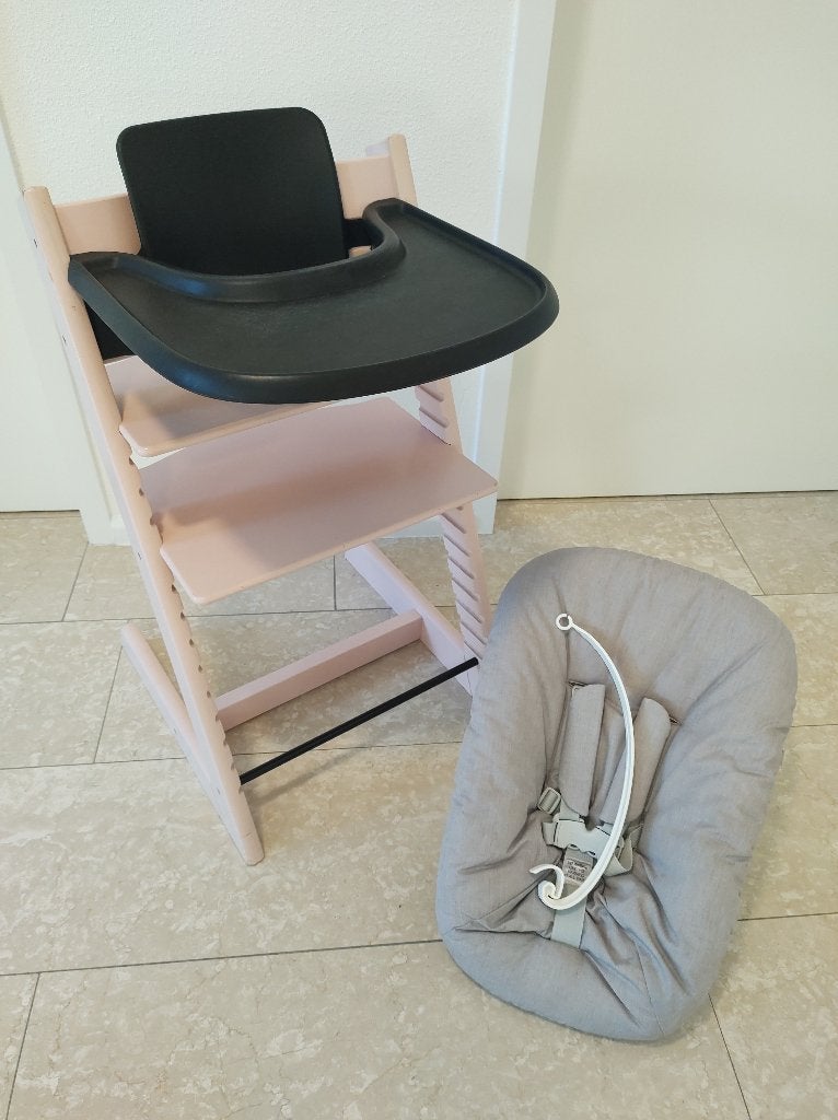 Stokke Tripp Trapp + Baby Set + Tray + Newborn ALLES SCHOON!, Ophalen, Gebruikt, Meegroeistoel, Aanschuifbaar