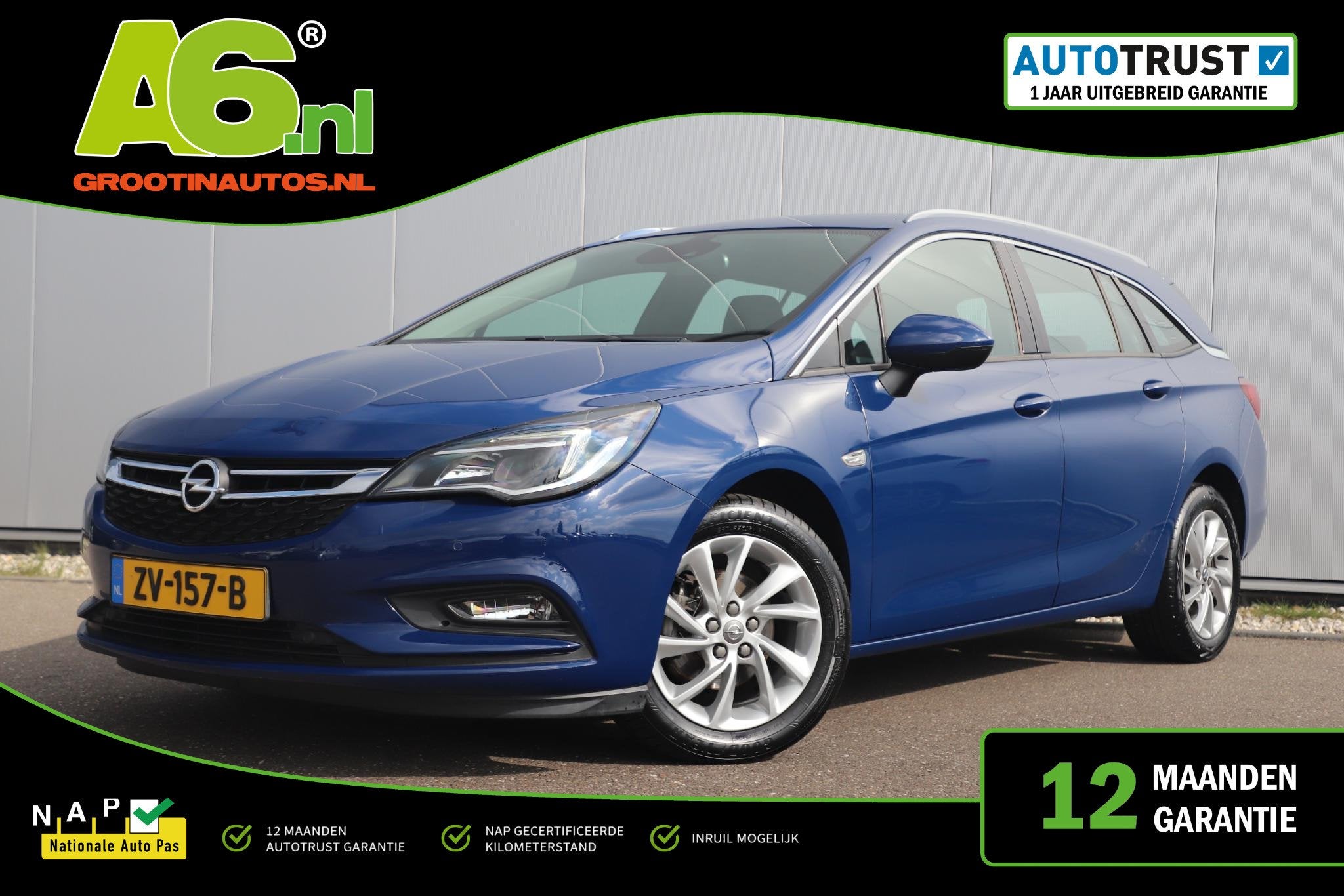 Opel Astra Sports Tourer 1.0 Turbo Business Executive 105PK, Stof, Gebruikt, 1178 kg, Met garantie (alle)