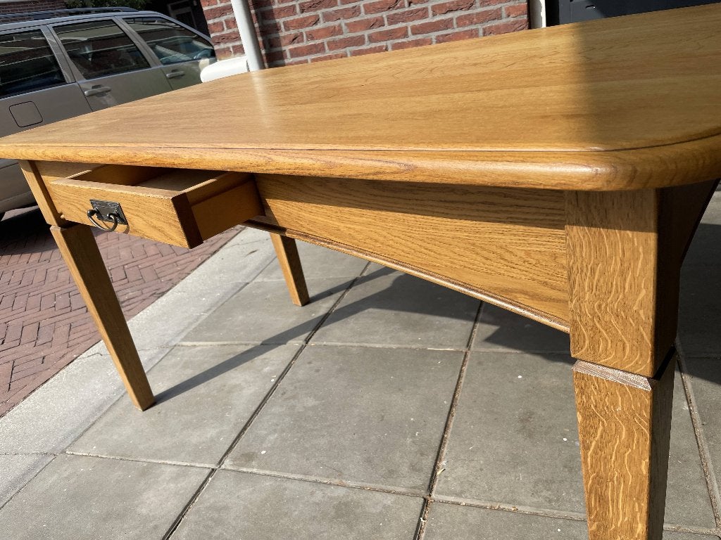 massief blank eikenhouten eettafels 150 cm x 80 cm, Ophalen, Gebruikt, Eikenhout, 200 cm of meer