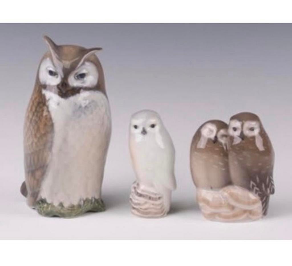 Royal Copenhagen uilen set 2999 834 1741 + B&G owl owls 3x, Ophalen of Verzenden, Zo goed als nieuw, Dier