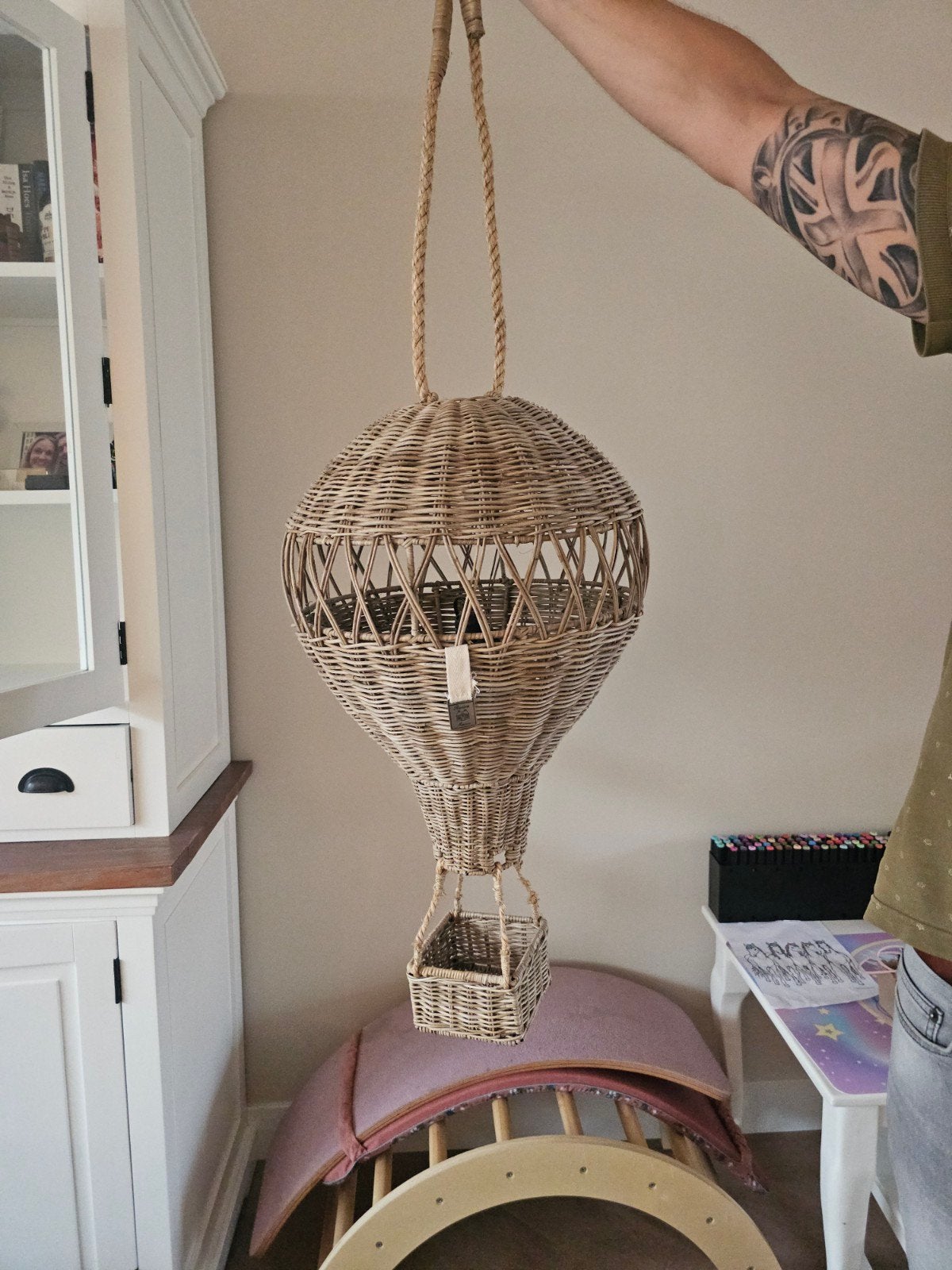 Riviera Maison Montgolfier Luchtballon Lamp (Ø40xH74 cm), Ophalen, Zo goed als nieuw, Lamp