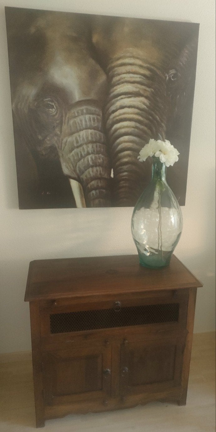 Prachtig massief (koloniaal) tv kastje / dressoir, Ophalen, 50 tot 100 cm, Zo goed als nieuw, Minder dan 100 cm