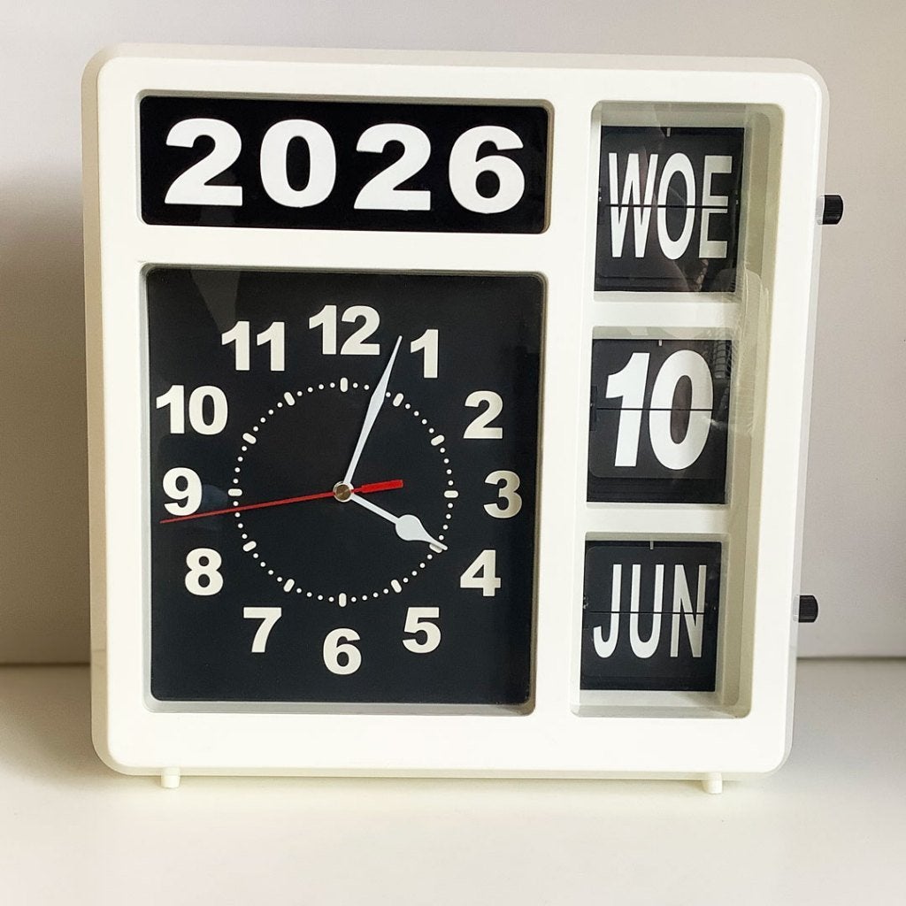 Zo goed als nieuw analoge klok kalenderklok seniorenklok, Verzenden, Zo goed als nieuw