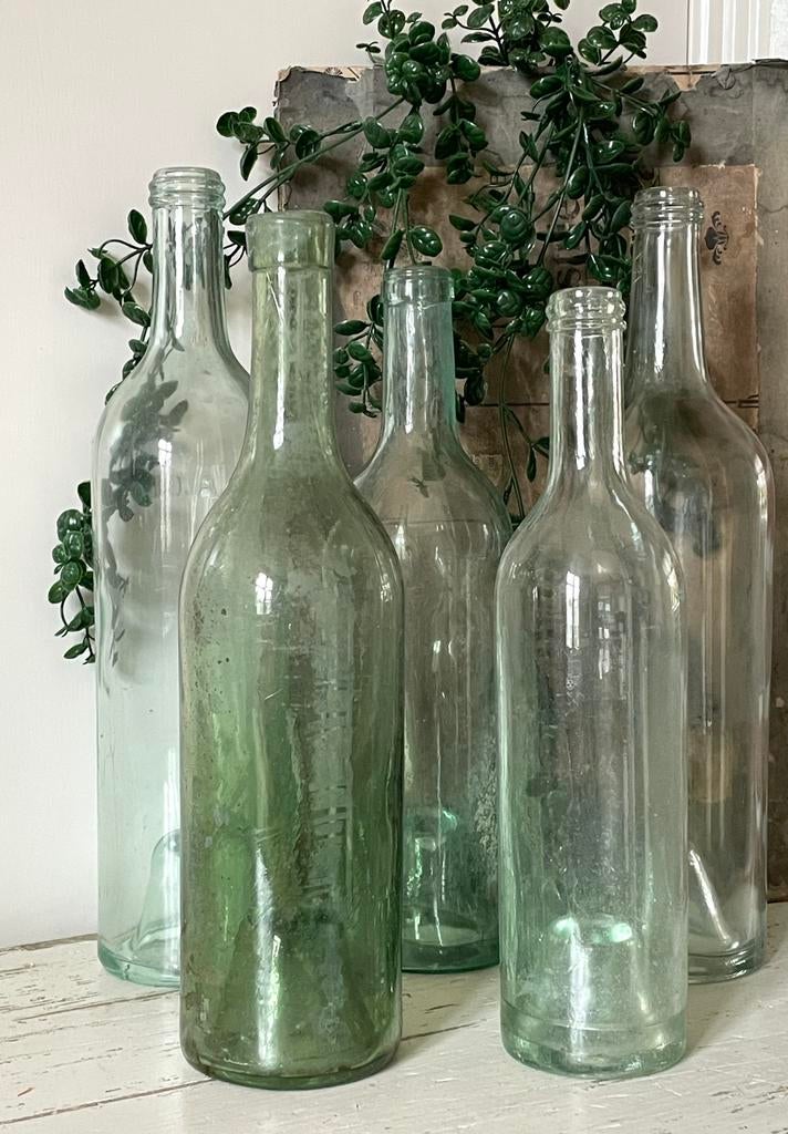 Brocante oude Franse wijnflessen / wijnfles, Ophalen of Verzenden