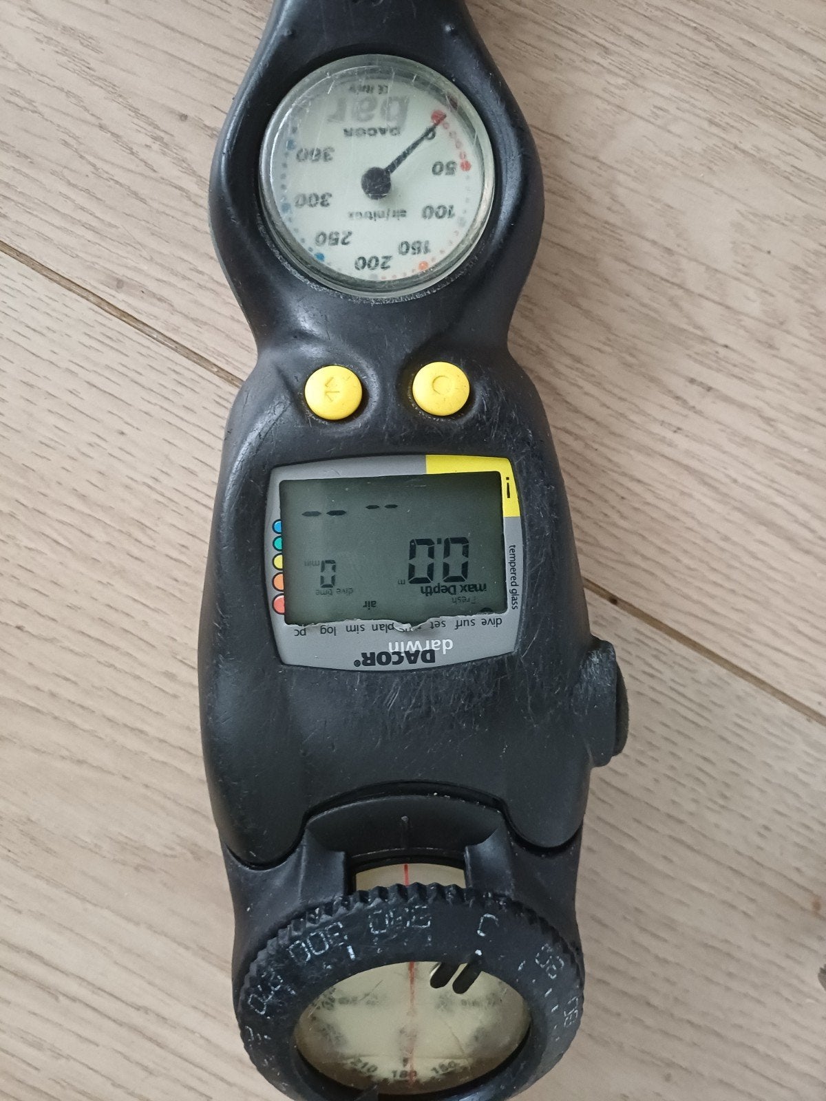 Dacor 3 delig duikconsole met duikcomputer., Watersport en Boten, Ophalen of Verzenden, Gebruikt, Duikcomputer
