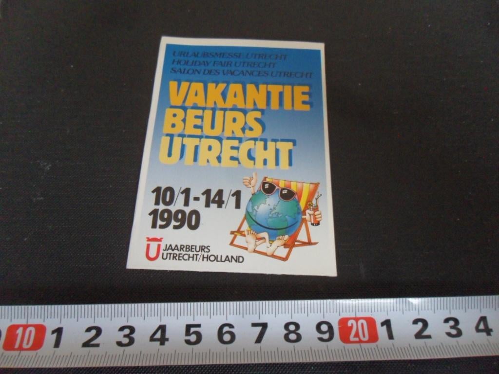 sticker Vakantie Beurs Utrecht 1990 Jaarbeurs, Ophalen, Zo goed als nieuw
