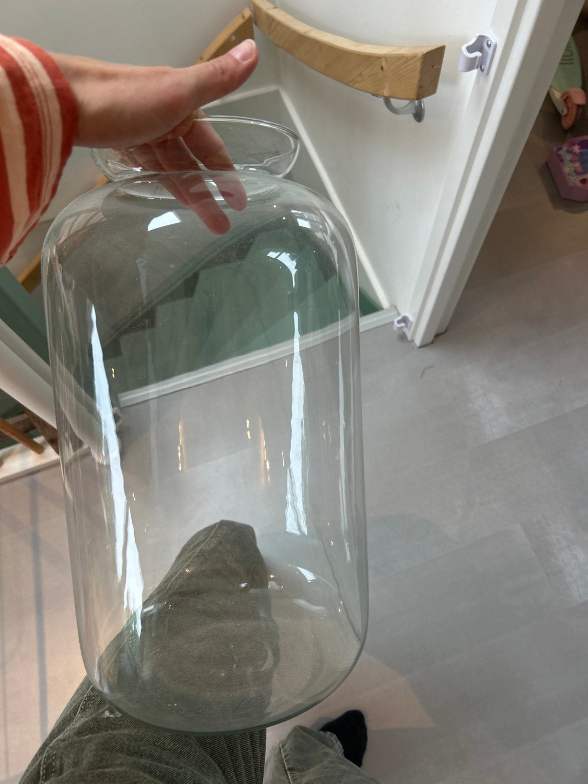 Grote glazen vaas / pot, Huis en Inrichting, Woonaccessoires | Stolpen, Ophalen, Zo goed als nieuw