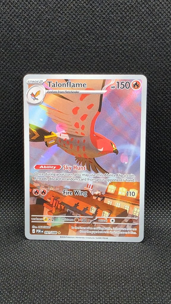 Talonflame (POR 091), Ophalen of Verzenden, Zo goed als nieuw, Losse kaart, Foil