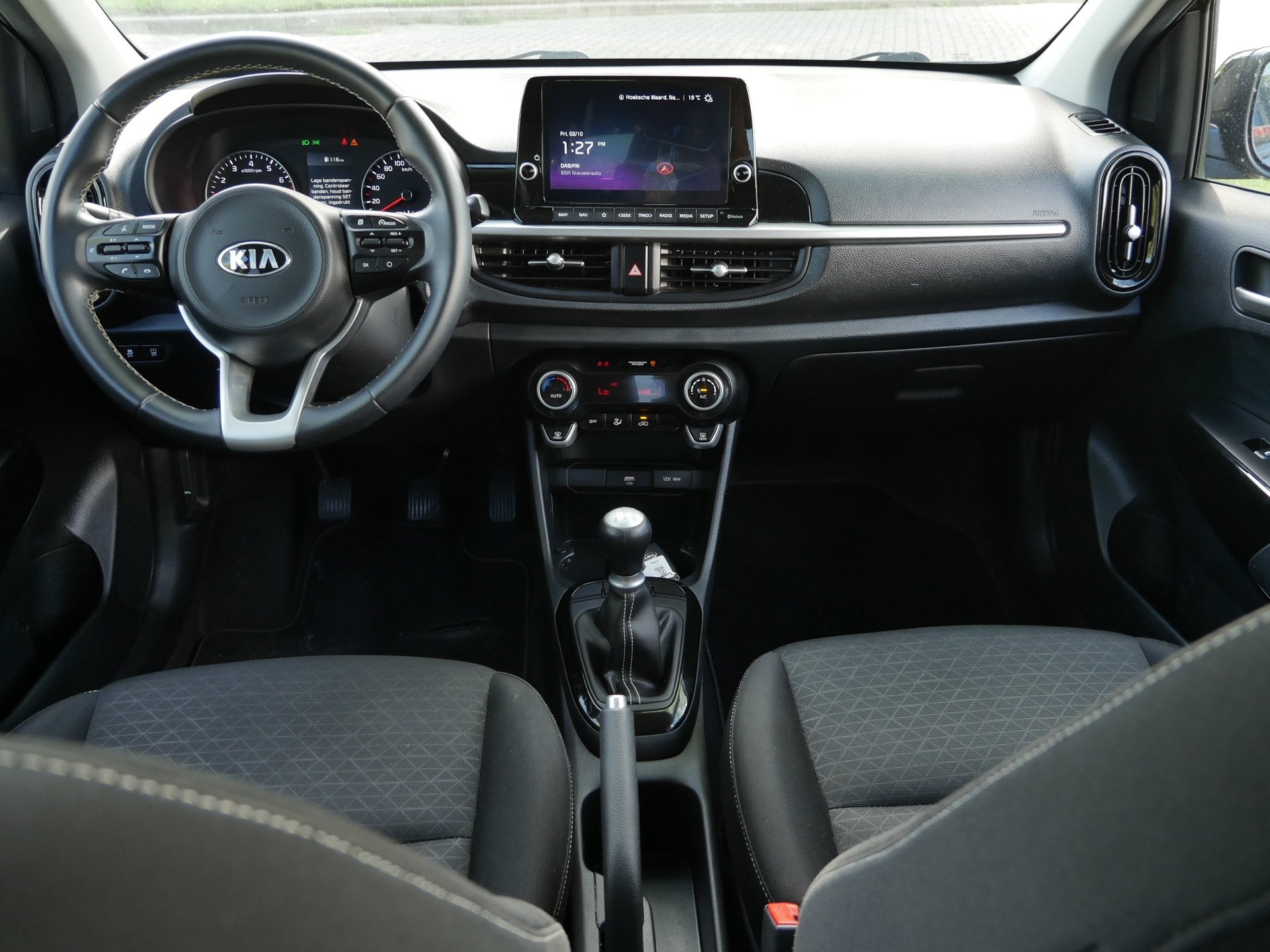 Kia Picanto 1.0 DPi DynamicPlusLine | Aurora Black Pearl | C, Dealer onderhouden, Stof, Gebruikt, Xenon verlichting