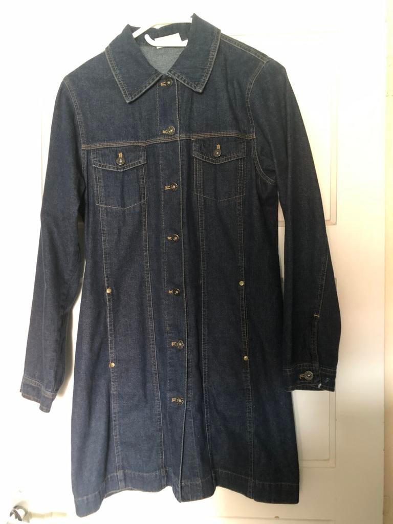 Leuke donkerblauwe spijkerjurk / jeans jurk (Promiss), Maat 38/40 (M), Blauw, Ophalen of Verzenden, Zo goed als nieuw