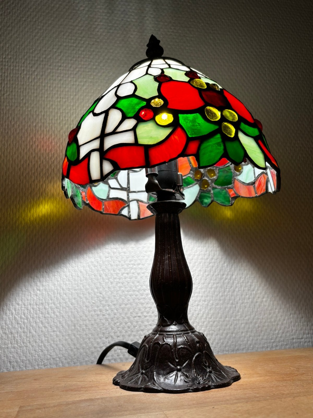 Tiffany lamp tafellamp glas in lood, Huis en Inrichting, Tiffany lamp, Ophalen of Verzenden, Design, Glas