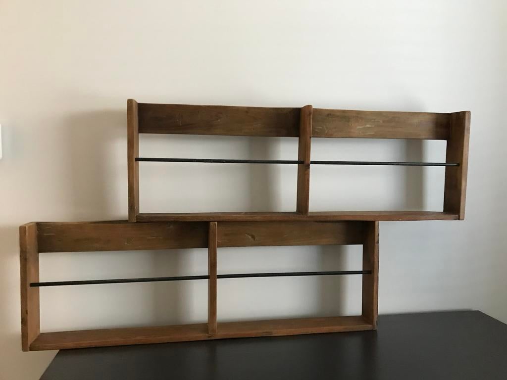 2 wandrekken teak hout. Decoratief. +- 90x30x7,5cm., Ophalen, Zo goed als nieuw