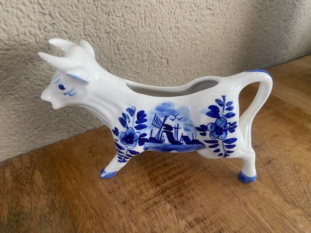 Melkkannetje koe vintage Delfts blauw koetje roomkannetje, Ophalen of Verzenden, Zo goed als nieuw, Overige stijlen, Overige typen