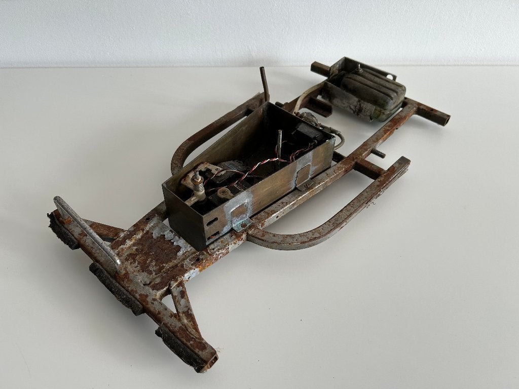 Vintage stockcar chassis 1/8 nitro rc auto, Verzenden, Gebruikt, Nitro, Auto onroad