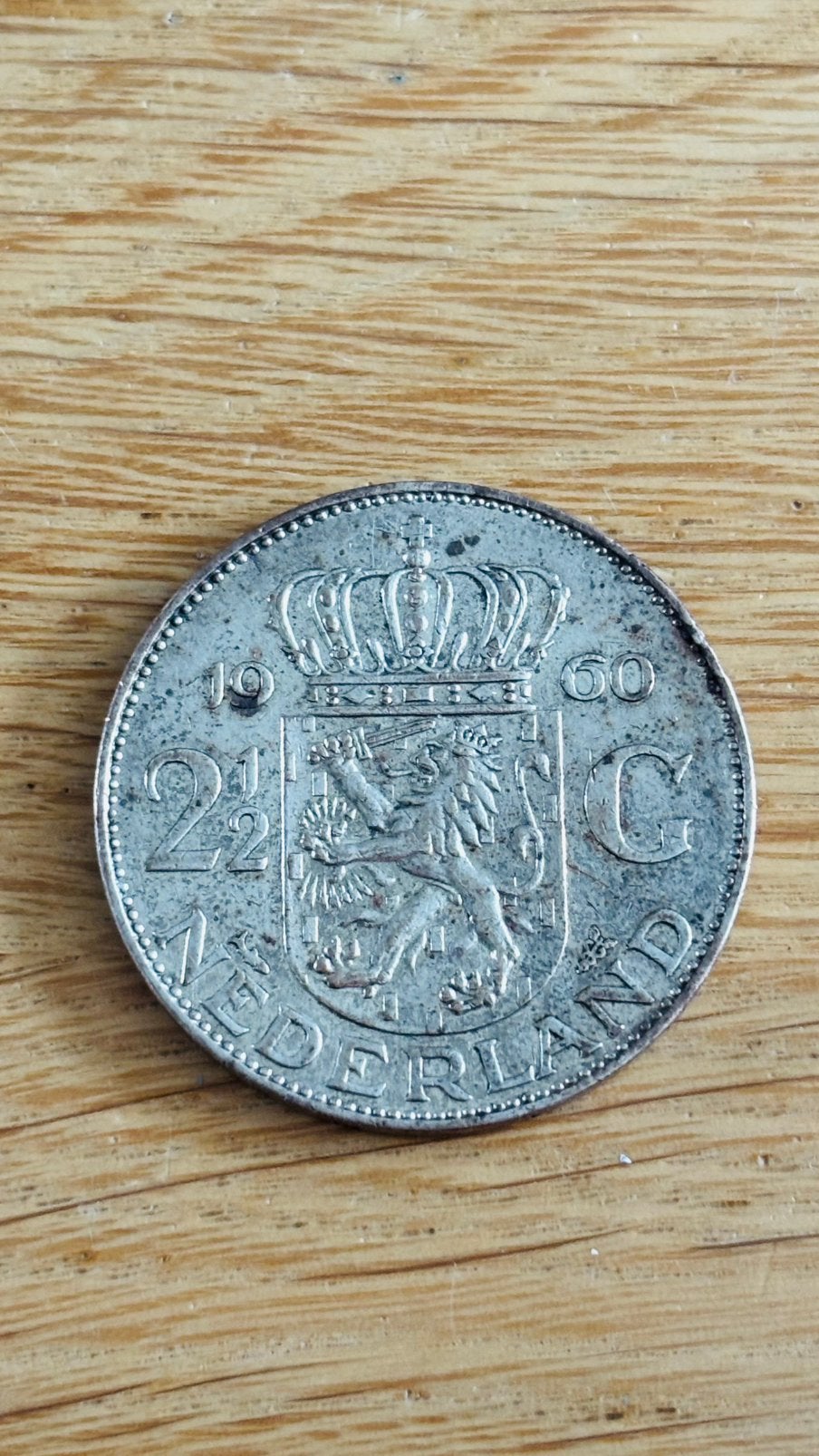 Zilveren 2½ Gulden Koningin Juliana 1960, Koningin Juliana, Zilver, Ophalen of Verzenden, Losse munt