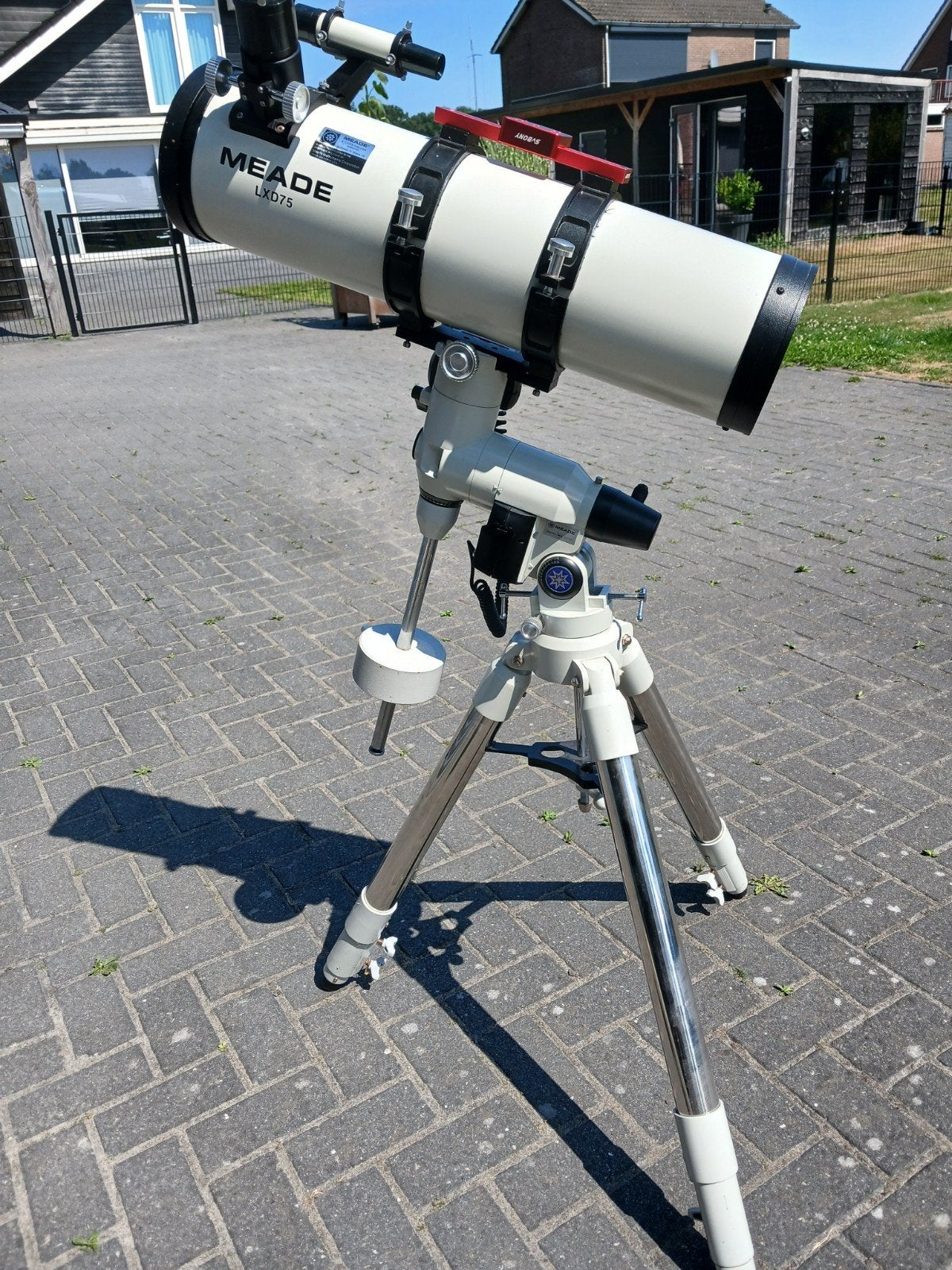 Meade LXD75 Telescoop met GoTo Montering en auto vi en Acces, Gebruikt, 80 tot 200 mm, Met statief, Spiegeltelescoop (reflector)