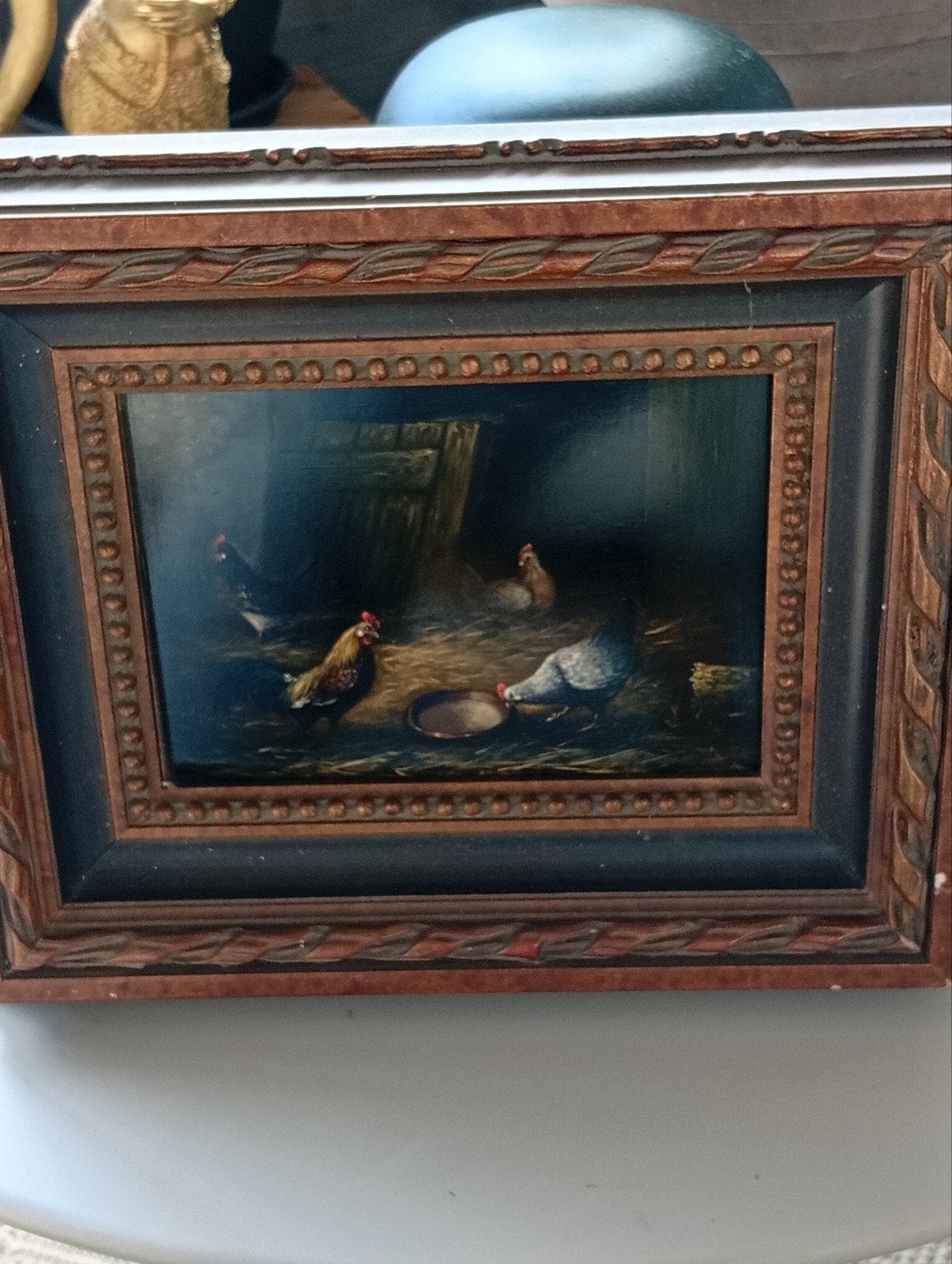 Oud Hollands Schilderij: Kippen in de Schuur, Paneel, Oud hollands, Origineel werk, Dieren